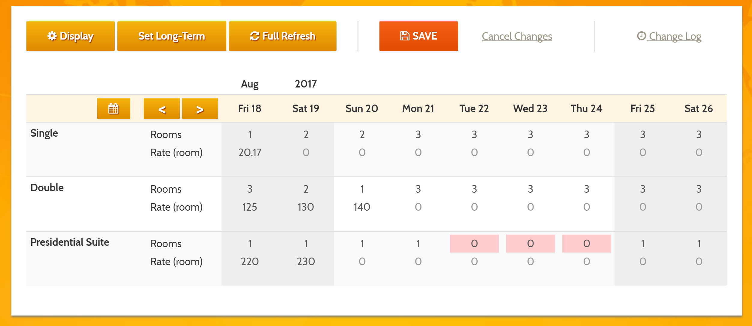 MyAllocator Calendar by Bellebnb.com calendar, with the BAR used in your Front Desk and Booking Engine along with the number of rooms available for each type for each date. MyAllocator Calendar by Bellebnb.com calendar, with the BAR used in your Front Desk and Booking Engine along with the number of rooms available for each type for each date.