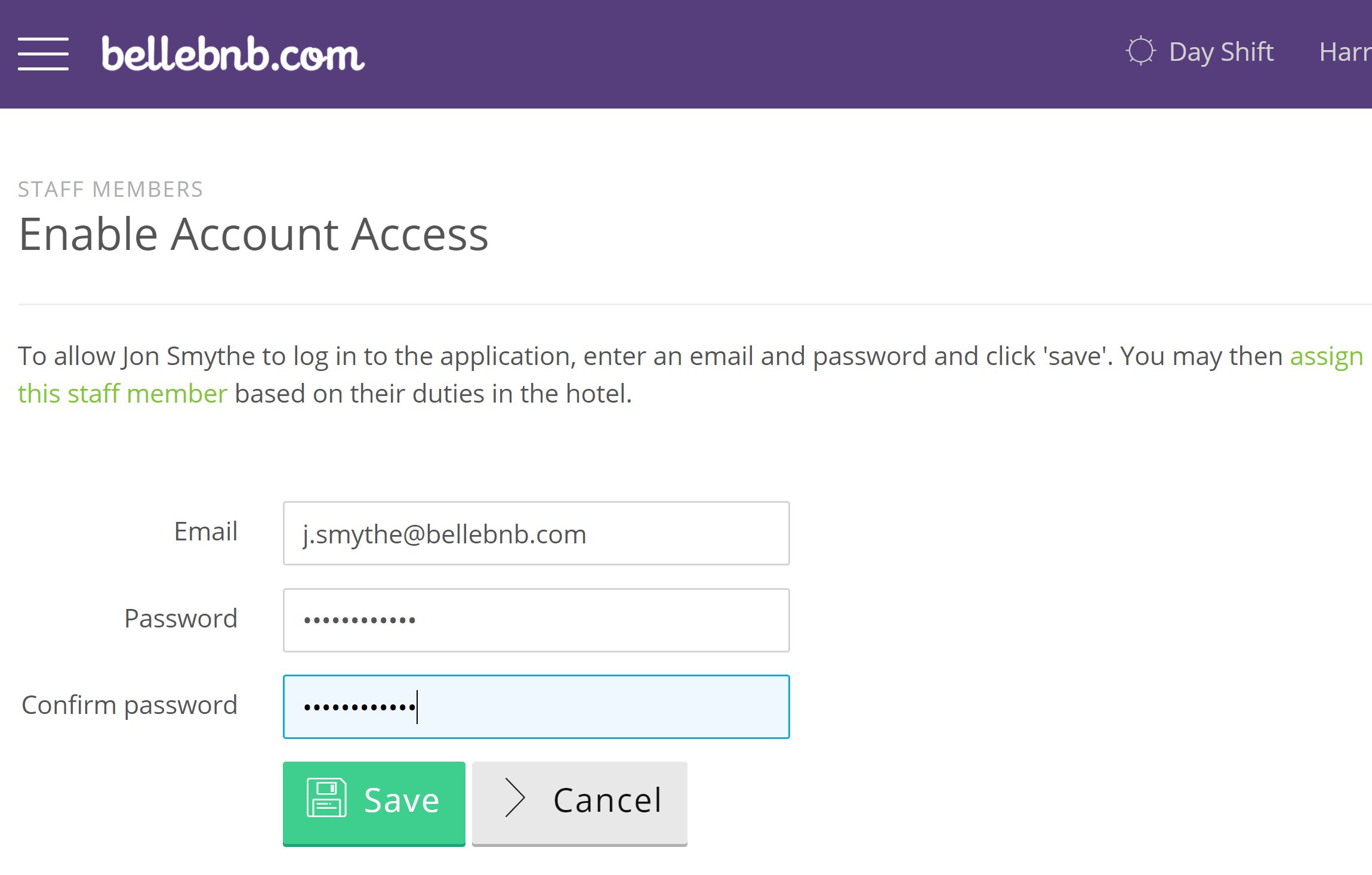 There are three basic types of account users: Account Owner, Property Managers, and Hotel Staff. There is one Account Owner per Bellebnb.com account. This is the user that opened the account. Account Owner status cannot be assigned, transferred, or shared. The account owner has full access to every part of the system for every hotel. There are three basic types of account users: Account Owner, Property Managers, and Hotel Staff. There is one Account Owner per Bellebnb.com account. This is the user that opened the account. Account Owner status cannot be assigned, transferred, or shared. The account owner has full access to every part of the system for every hotel.