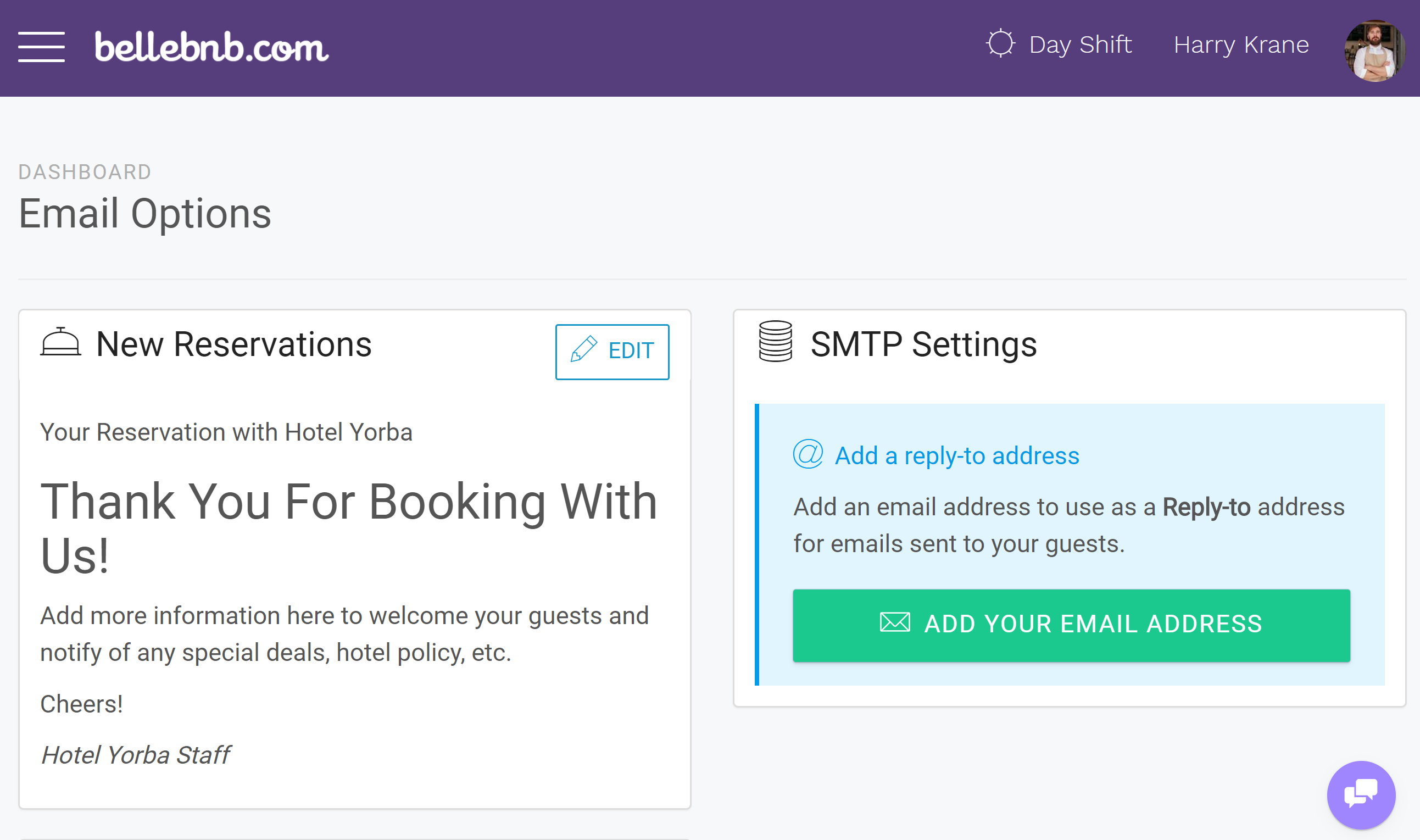 Hotel CRM Customer Relationship Management, Hotel Management HTML Emails You can now create custom emails for your daily hotel activities. You can create a custom message for new reservations, check-outs, and cancellations. Edit your messages in HTML to send out automatically as part of your bookings flow.. Hotel CRM Customer Relationship Management, Hotel Management HTML Emails You can now create custom emails for your daily hotel activities. You can create a custom message for new reservations, check-outs, and cancellations. Edit your messages in HTML to send out automatically as part of your bookings flow..