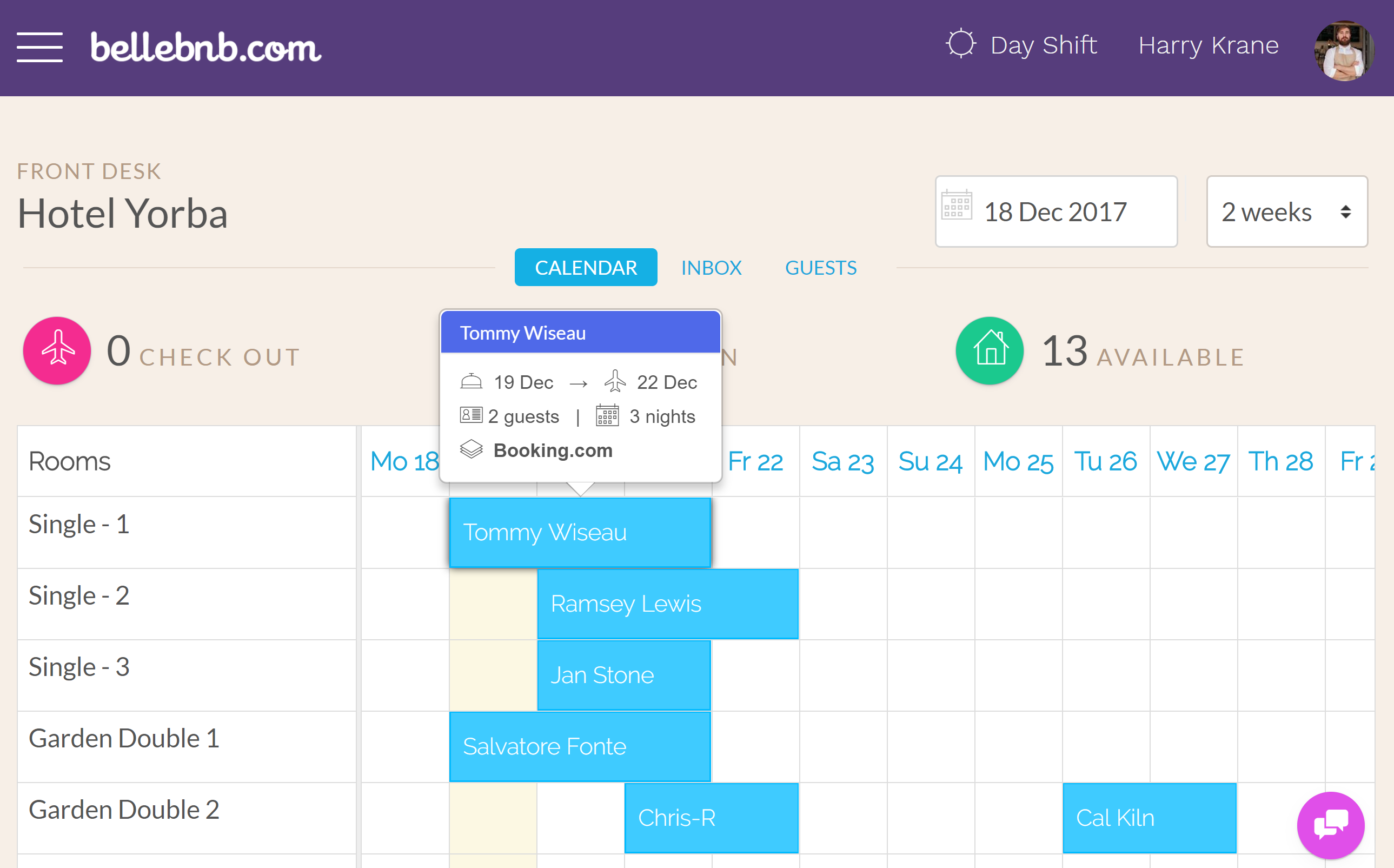 After moving the reservation for Chris into a different room, we now have a ‘Single’ room available for Tommy (‘Single – 1’). Go back to the error details and click ‘Retry Booking’. The booking will now go through to your Calendar and disappear from your error queue in your Inbox. After moving the reservation for Chris into a different room, we now have a ‘Single’ room available for Tommy (‘Single – 1’). Go back to the error details and click ‘Retry Booking’. The booking will now go through to your Calendar and disappear from your error queue in your Inbox.