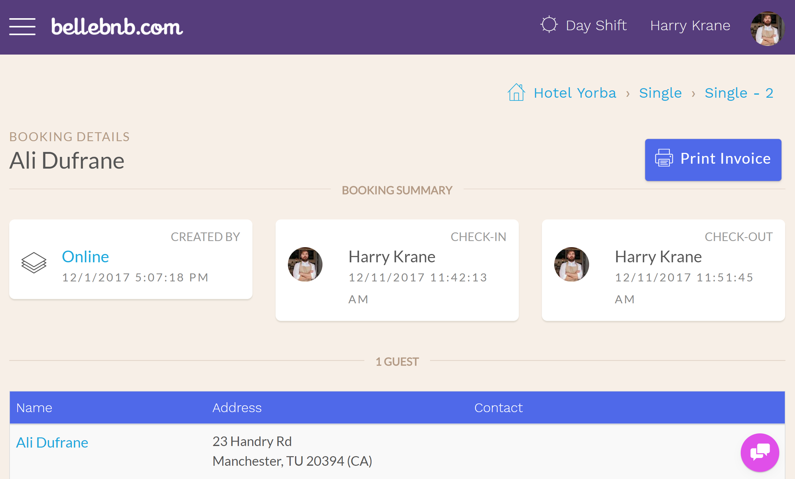 For reservations that have already been checked out or cancelled, you can just click ‘Print Invoice’. For reservations that have already been checked out or cancelled, you can just click ‘Print Invoice’.