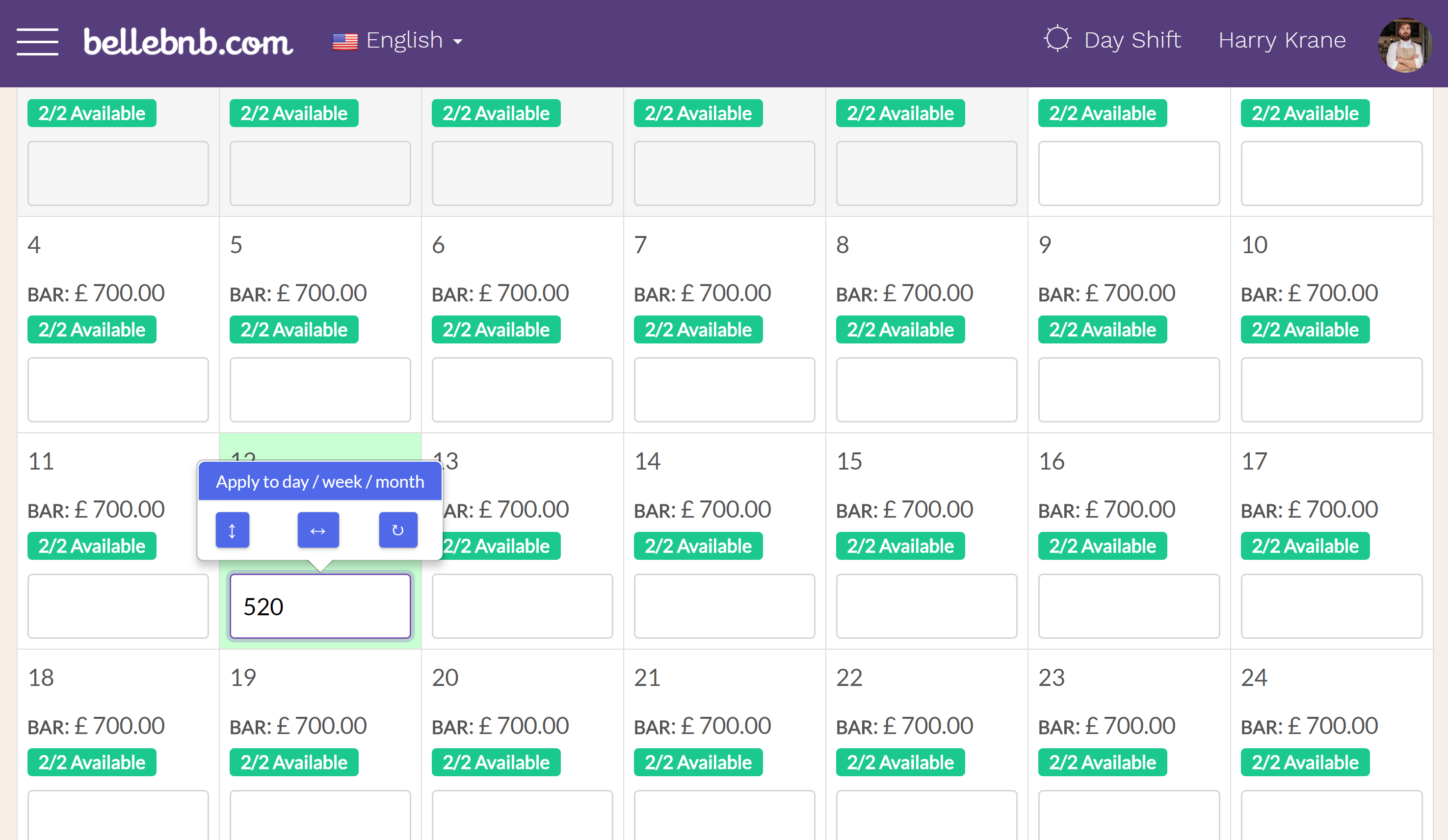 Hotel PMS Software Your room pricing calendar Hotel PMS Software Your room pricing calendar