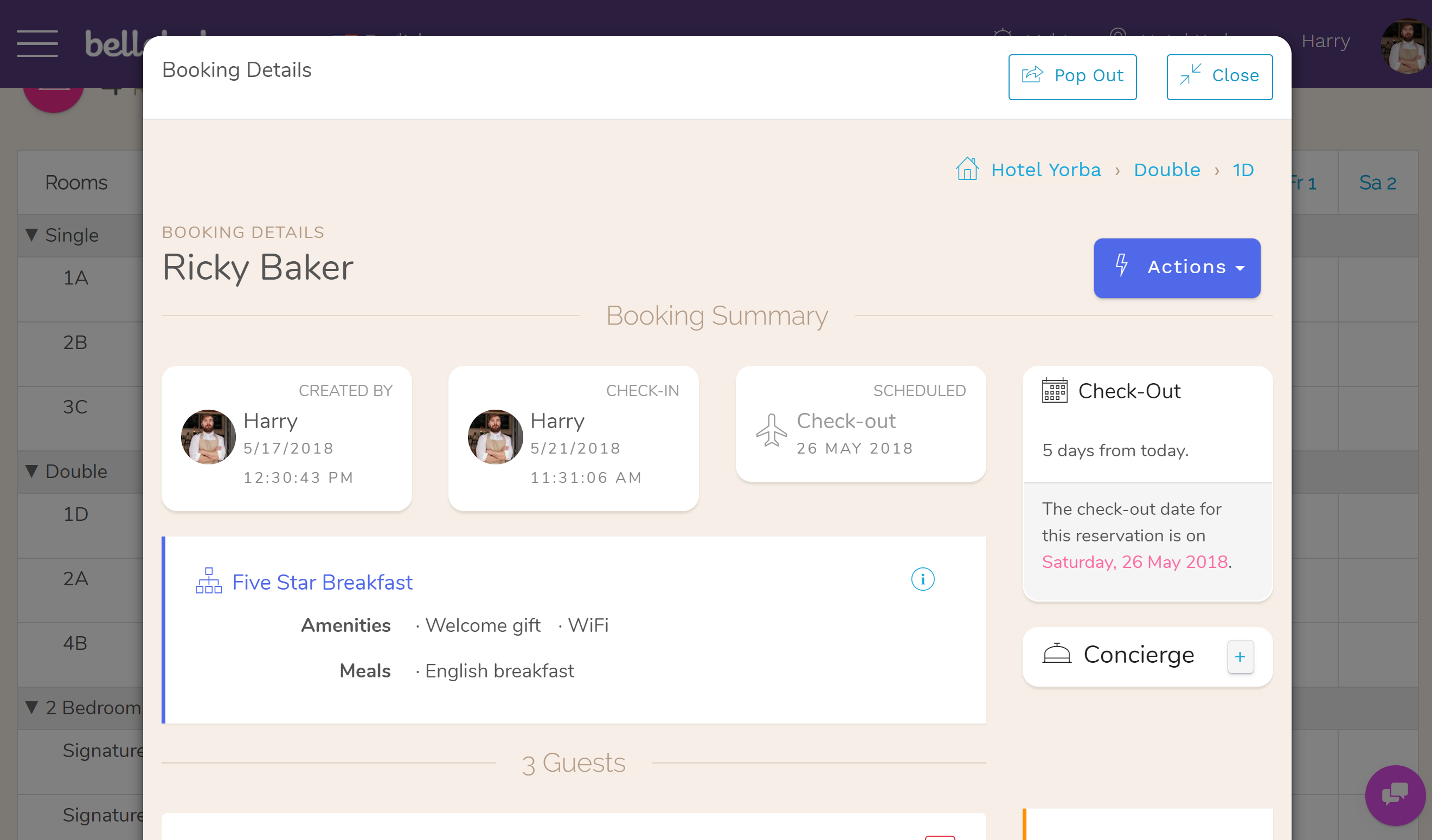 Hotel Reservation Details In Calendar Hotel PMS Software