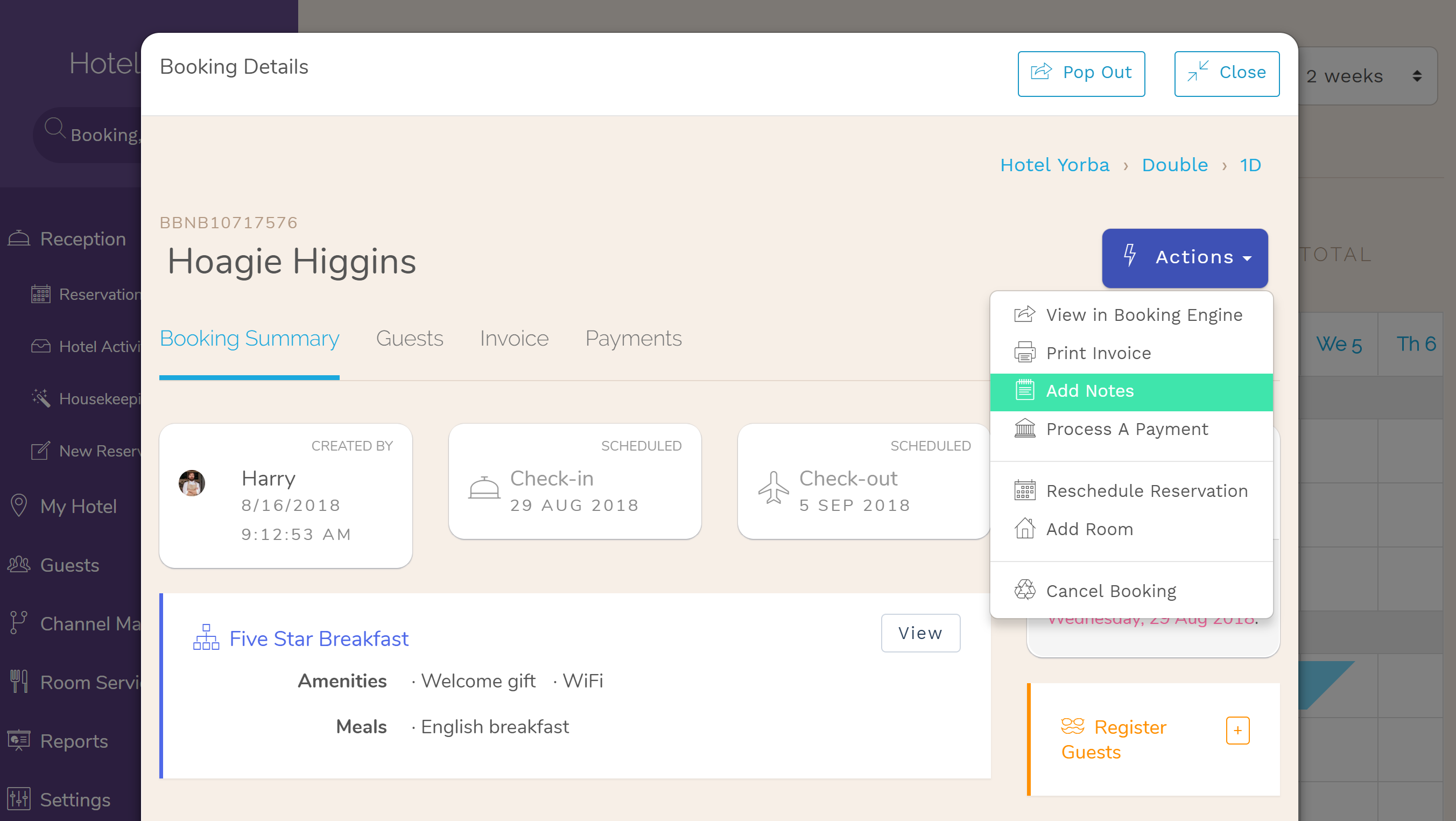 Hotel Booking notes are finally editable! If the booking already includes a note Hotel PMS Software Hotel Booking notes are finally editable! If the booking already includes a note Hotel PMS Software