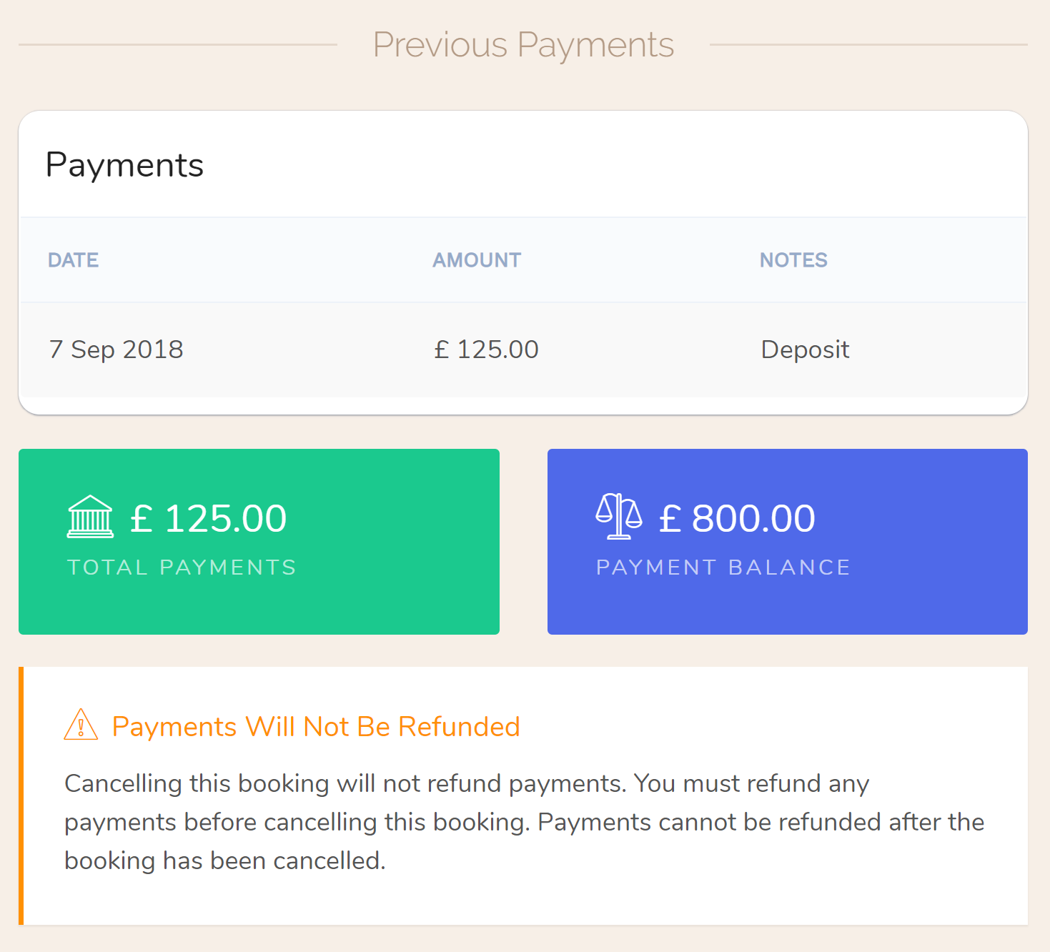 Payments are not refunded when a booking is cancelled or deleted, and refunds can only be processed while the booking is active. Refunds are not available once a booking has been checked out or cancelled (i.e., the booking has been closed out). If you need to cancel a booking and return a payment, make sure you refund any payments BEFORE you cancel the booking, Hotel PMS Software Payments are not refunded when a booking is cancelled or deleted, and refunds can only be processed while the booking is active. Refunds are not available once a booking has been checked out or cancelled (i.e., the booking has been closed out). If you need to cancel a booking and return a payment, make sure you refund any payments BEFORE you cancel the booking, Hotel PMS Software