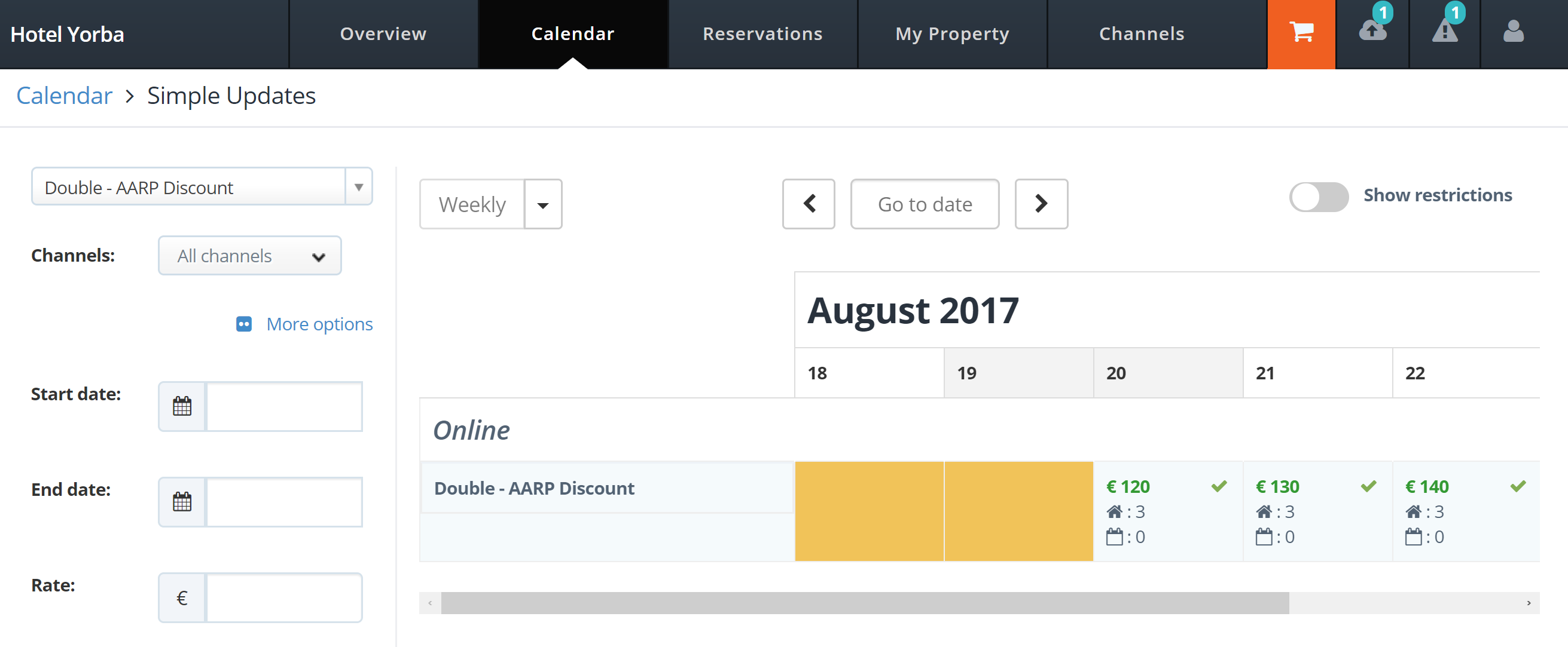 Managing calendar in MyHotelCRS.com calendar Managing calendar in MyHotelCRS.com calendar