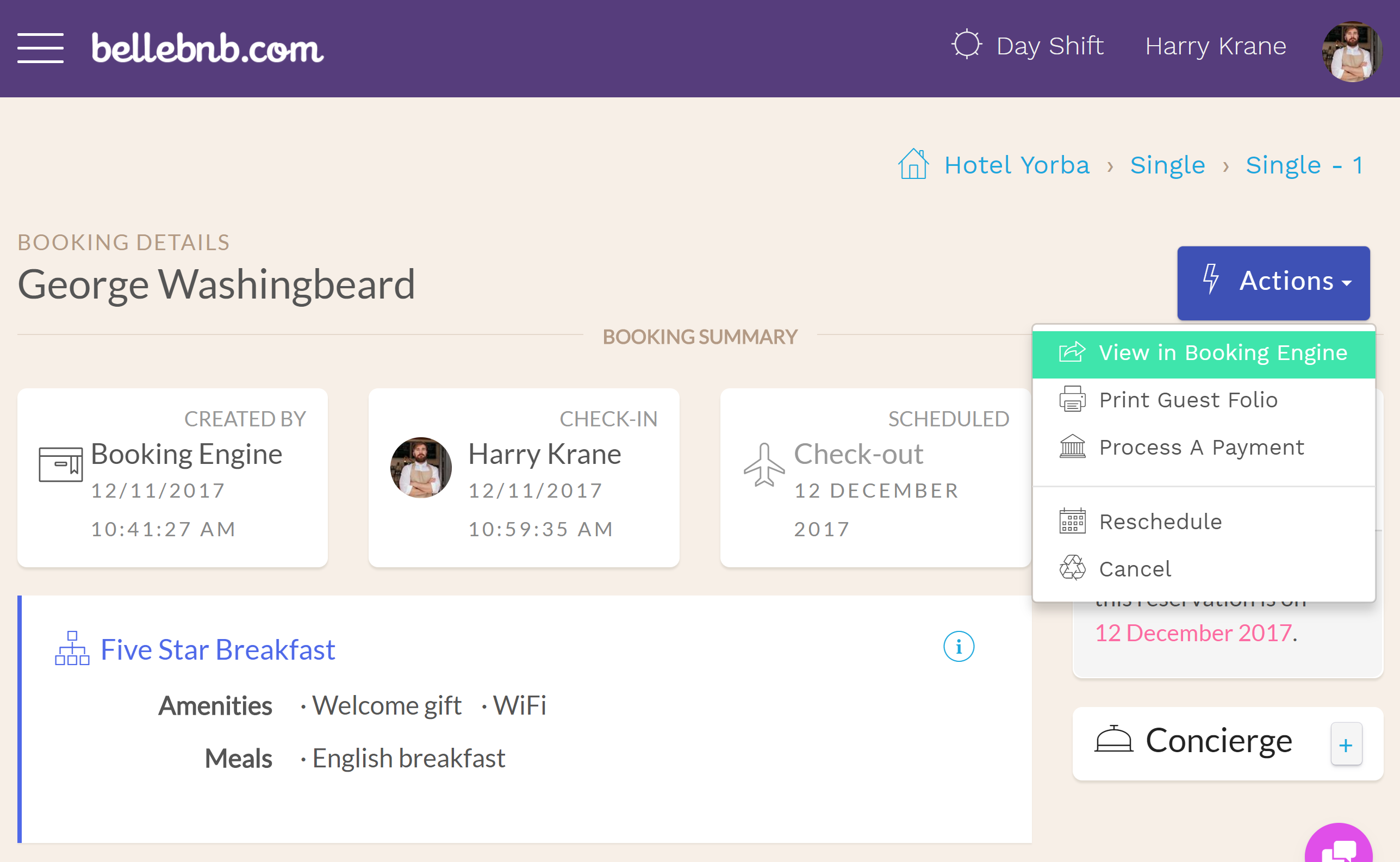 Explore the Concierge After you have completed check-in for the booking above, go back to the invoice page in your booking engine. If you accidentally closed the tab, go to ‘Actions > View in Booking Engine’. Explore the Concierge After you have completed check-in for the booking above, go back to the invoice page in your booking engine. If you accidentally closed the tab, go to ‘Actions > View in Booking Engine’.
