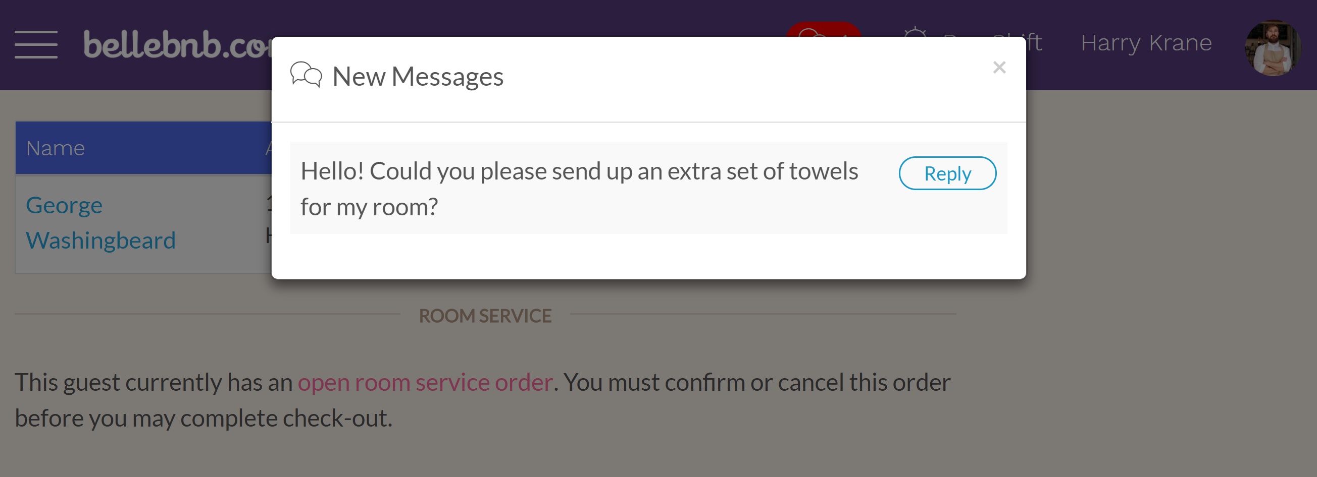 Next, go back to the invoice in your booking engine and click to view instant messages, then enter a new message for the Front Desk (click ‘Send’). Go back to the Front Desk manager and wait a minute until you see the ‘New Message’ indicator in the navigation bar. Next, go back to the invoice in your booking engine and click to view instant messages, then enter a new message for the Front Desk (click ‘Send’). Go back to the Front Desk manager and wait a minute until you see the ‘New Message’ indicator in the navigation bar.