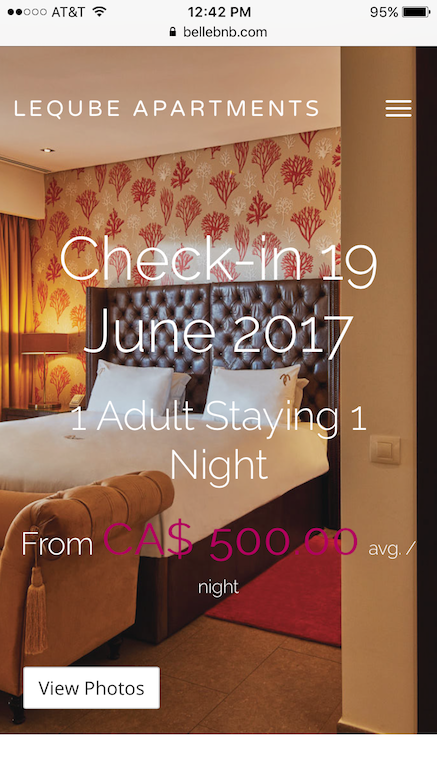 Bellebnb PMS Booking Optimized for Mobile (iOS, Android) Bellebnb PMS Booking Optimized for Mobile (iOS, Android)