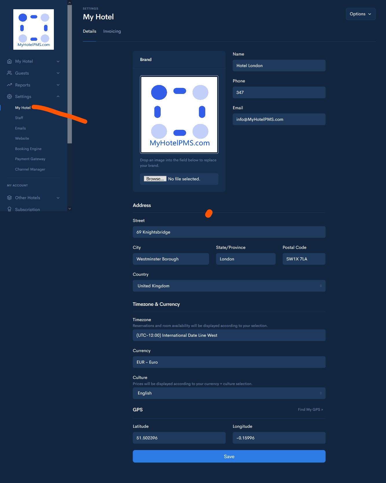 Hotel Back Office Software for Hotel PMS Software MyHotelPMS Our Back Office is the main entry point to manage your property. Setup your rooms, register staff, and generate reports.