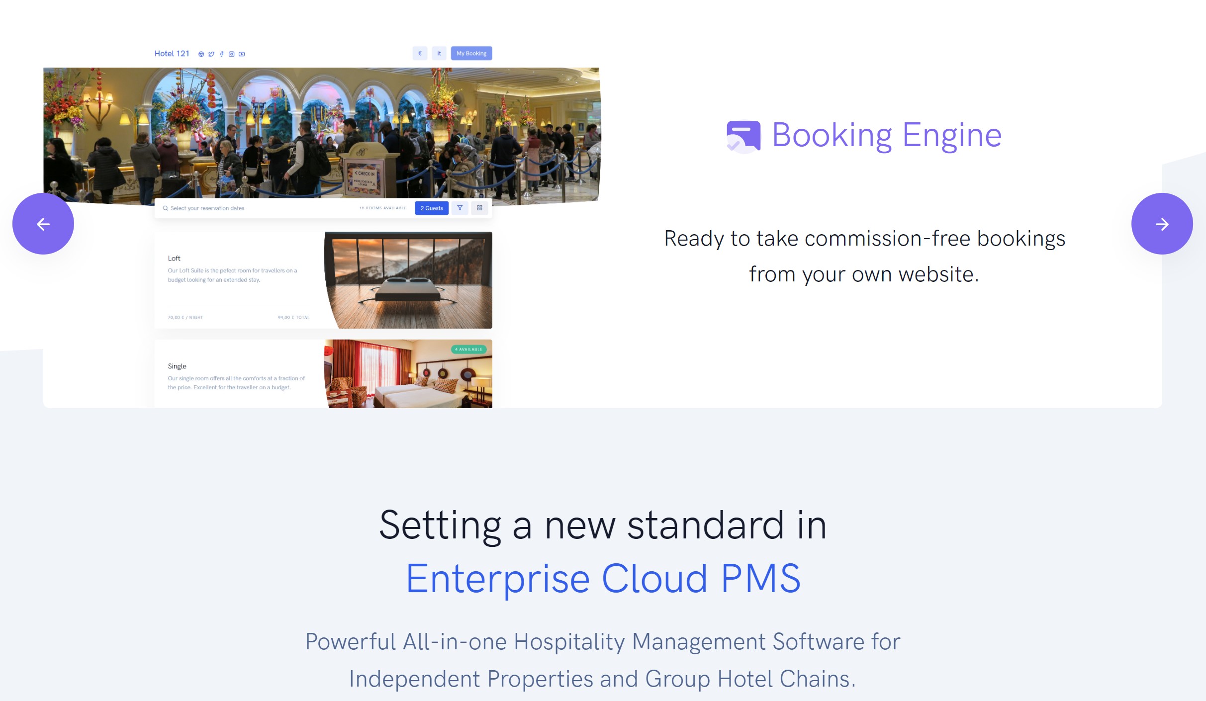 Hotel Hotel Booking Engine | Direct Booking Engine by MyHotelPMS Reservation Calendar.