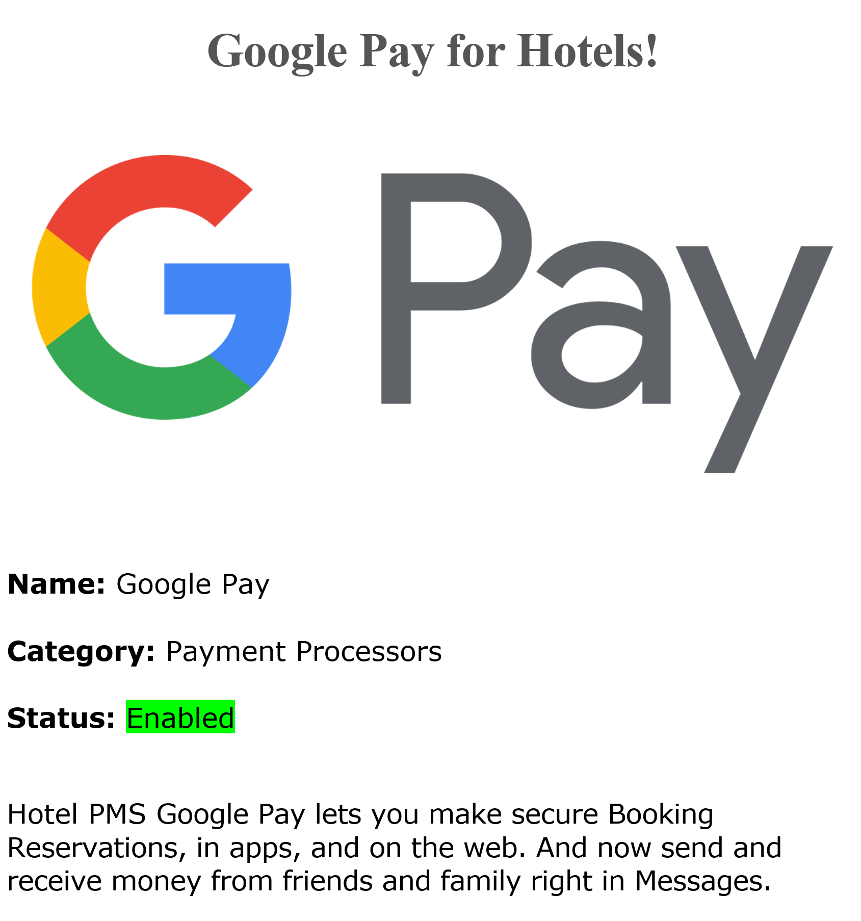 Google Pay Credit Cards Payments Processing | Android Google Pay Credit Cards Payments Processing for hotels and b&b