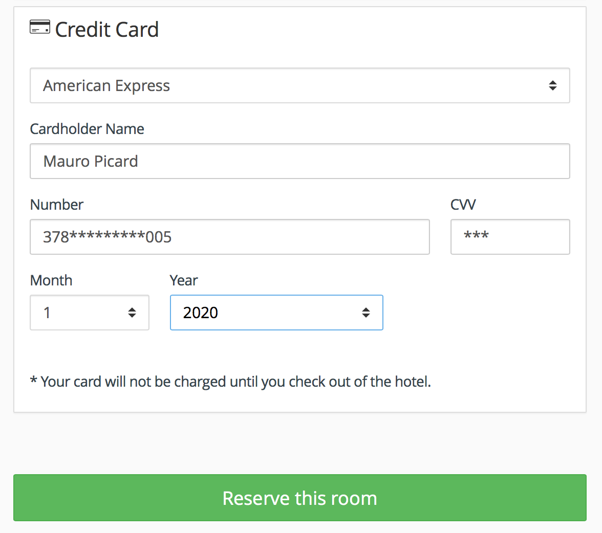 Betalingsgateway for Hotel booking motor